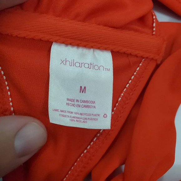 Xhilaration Women's Red Basic Tie Back Halter Neck Bandeau Bikini Top Size M - Picture 3 of 6